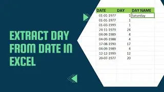 Extract Day From Date in Excel