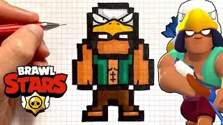 HOW TO DRAW BO FROM BRAWL STARS PIXEL ART