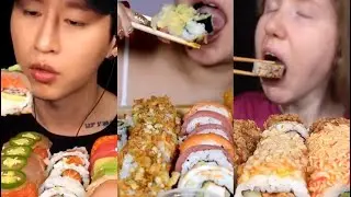 mukbangers eating SUSHI