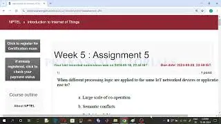 NPTEL#Introduction to Internet of Things#Quiz Week 05 Assignment#2024 July