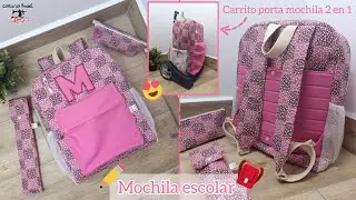 Cómo hacer una mochila escolar 🎒| Tamaño real  😍 súper completa #coser #mochila #diy