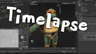 Blender 3.5 - TMNT Lip Sync Timelapse