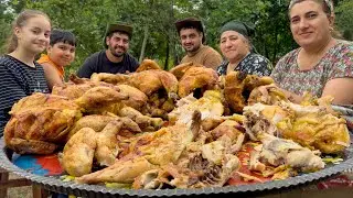 Rustic Mountain Cooking: Grilling Chickens and Baking Apricot Cake