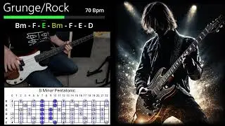 Slow Grunge Guitar Backing Track in B Minor (Bm)