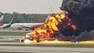 Aeroflot fire live l Aeroflot emergency landing at Moscow Airport l Russian Aeroflot plane fire