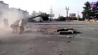 г Шахтёрск, ополченцы стреляют из жилых кварталов 2014 г