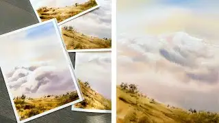 How to Paint Natural Clouds in Watercolor / Meadow