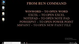 How to open Word, Excel, Powerpoint, Notepad, and Paint from Run Command
