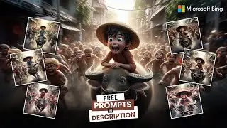 New trending Cute boy riding on Bull ai photo editing | Microsoft Bing ai photo editing