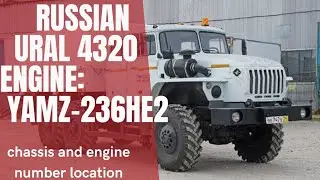 URAL 4320, YAMZ-236E2 engine, Chassis and engine number Location