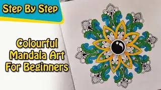 Colourful  Mandala Made Easy || Easy Mini Mandala Art || #mandala #art #satisfyingart