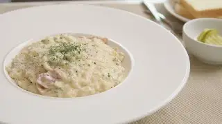 How to make Cream Risotto without cream🥓Easy and Tasty rice dish.