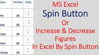 MS Excel Spin Button Or Increase & Decrease Figures In Excel By Spin Button