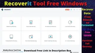 RECOVERIT Free Tool |Wondershare Recoverit Tool Free 100MB Data Recoverd|Wondershare Recoverit