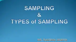 Sampling and types of sampling, Types of sampling in research methodology