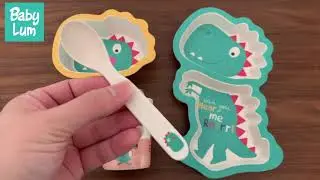 BabyLum Dinosaur bamboo dinnerware set for kids