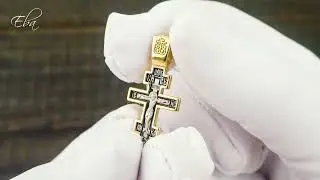 Нательный крестик из серебра с золочением #нательныйкрестик #православныйкрестик