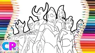 Ultraman Family,Ultraman, Ultraman Seven, Father of Ultra, Mother of Ultra Coloring Pages Tv