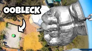 Worlds HEAVIEST Hulk Fist (660lbs) Vs. OOBLECK Pool from 45m!