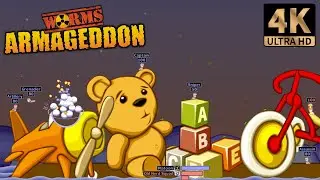 Worms Armageddon | Mission 32 - Trouble in Toy Store. | PC 4K