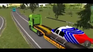 Везу вертолет на Рено, пробил колесо / Truck simulator ultimate