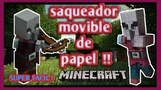 como hacer al saqueador de Minecraft de papel movible super fácil y rápido !! | papercraft