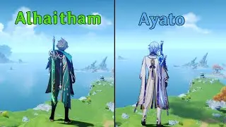 Alhaitham is Currently the Only tall Male Sword user Who Can Do this - Genshin impact