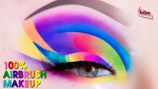 RAINBOW EYE 100% AIRBRUSH MAKEUP ON SILICONE MASK BOARD TUTORIAL /Trucco Aerografo Pride Mascherina