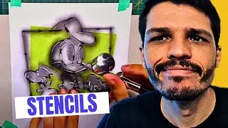 COMO FAZER AEROGRAFIA DO PATO DONALD USANDO STENCIL?