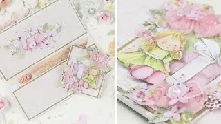 Вырезала картинки из бумаги для скрапбукинга и сделала КОНВЕРТ ДЛЯ ДЕНЕГ на рождение девочки 🌸