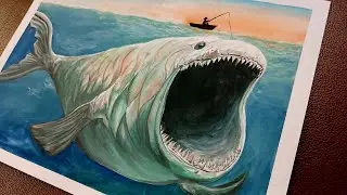 How to draw BLOOP FISH || Bloop fish vs El Grand Majá ll who is scarier? #1