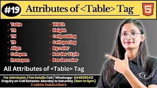 #19 Table Tag Attributes in HTML5 with Example | Learn HTML in Hindi | Computer Tech Academy