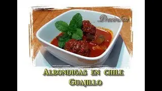 Albondigas con chile guajillo  fácil y rápido  * video 190