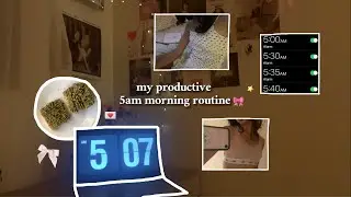 5am productive morning routine🎀💌⭐️ | pilates, breakfast, journaling