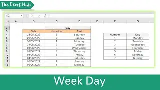 Calculate The Day Of A Week For A Date Using The WEEKDAY Function - The Excel Hub