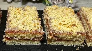 Песочное пирожное с джемом! Песочное тесто