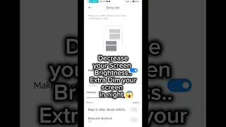 Decrease/Dim Screen Brightness in MIUI Devices Without any App|All Xiaomi/Redmi/POCO #youtubeshorts