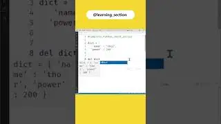 Using del delete Dictionary items - Python | Learning Section