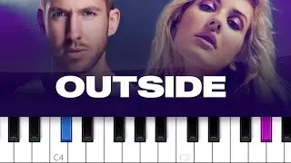 Calvin Harris - Outside ft Ellie Goulding (piano tutorial)