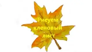 Рисуем кленовый лист! Учимся рисовать осенний кленовый лист поэтапно. Learn how to draw maple leaf.