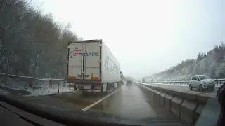 M20 Motorway February 2021 - Snow - Sleet - Black Ice - Bad Driving - Ashford to London