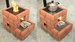 How to build a smokeless wood stove from red bricks, simple but beautiful