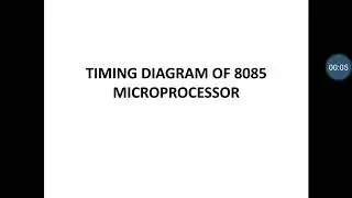 Timing diagram of 8085 MP