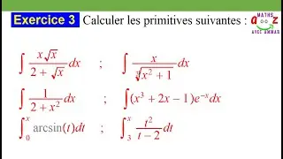 Exercice corrigé. Calcul de primitives, calcul d'intégrales