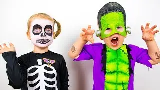 Gaby and Alex play DRESS UP costumes and Kids Toys on Halloween!
