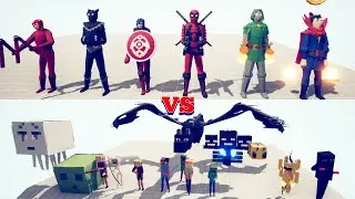 MINECRAFT MOBS VS MARVEL TEAM - Totally Accurate Battle Simulator TABS