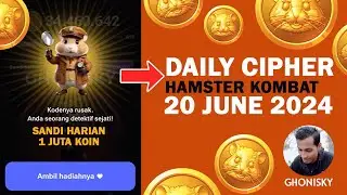 💵 Hamster Kombat Daily Cipher Today 1M Coins 20 June 2024 | Sandi Harian Hamster Kombat 20 Juni 2024