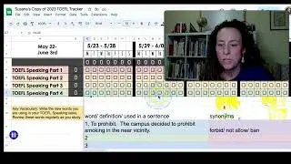 Google Sheets TOEFL Speaking Tracker