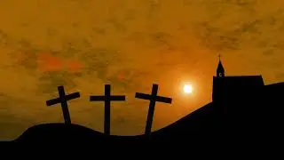 Three Cross and a church on a hill Animation
