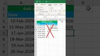 Add days in dates in excel